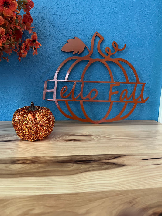 "Hello Fall" Pumpkin Sign