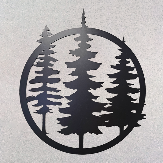 Wispy Pine Tree Metal Art
